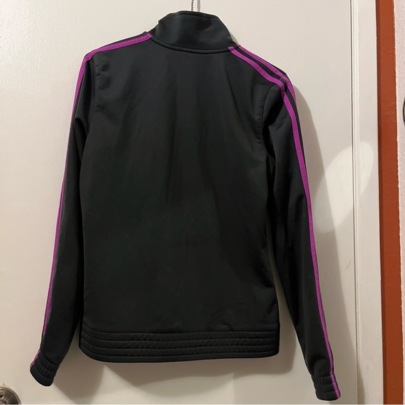 Adidas zip up dark grey and purple - Picture 3 of 4